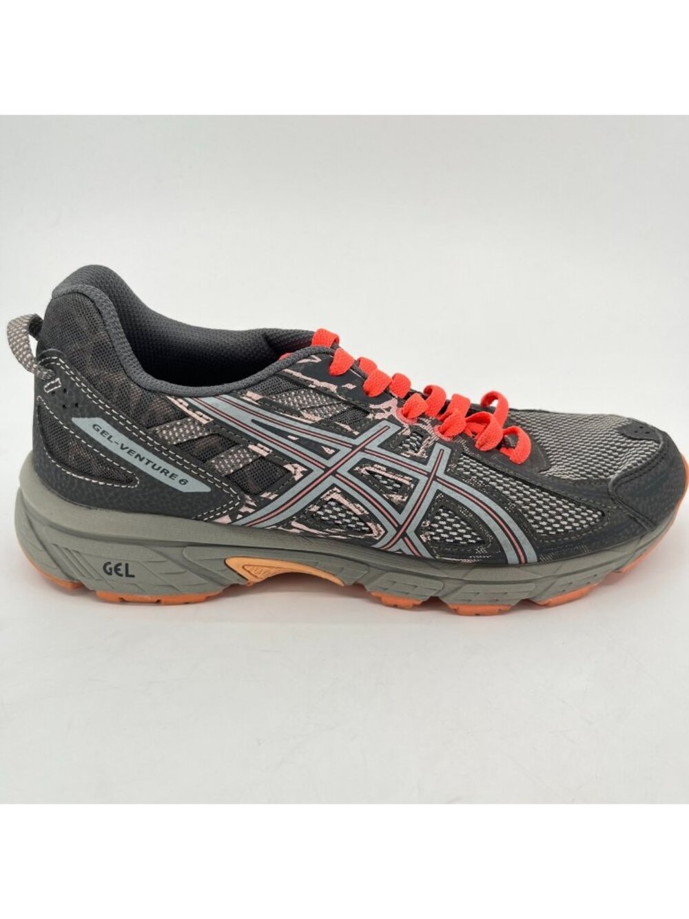 Asics Gel-Venture 6 Womens Size 9 Gray Orange Athletic Running Shoes Sneakers